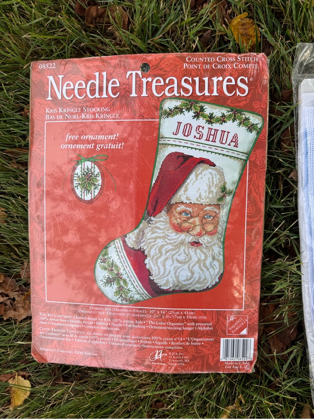 Vintage 2005 Needle Treasure “KRIS KRINGLE STOCKING” needlepoint Christmas Stoc